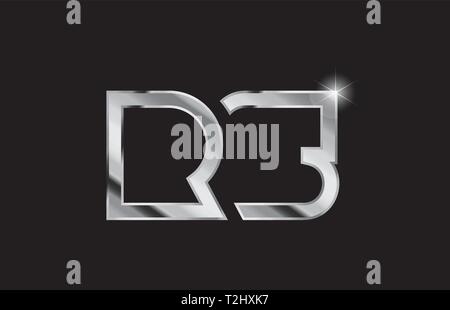 Lettre alphabet métal argent combinaison logo rs r s design adapté pour une société ou entreprise Illustration de Vecteur