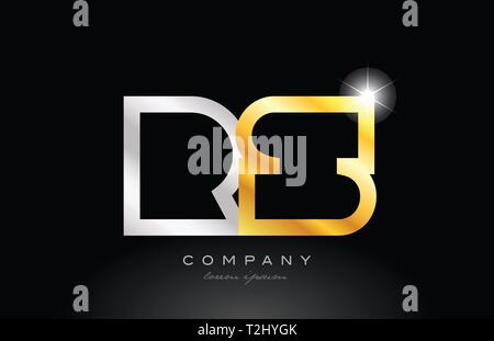 Or argent lettre alphabet combinaison logo rs r s design adapté pour une société ou entreprise Illustration de Vecteur