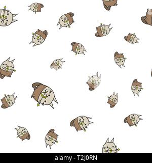 Motif de lapins caricature transparente indiquant sagittaire les signes du zodiaque. Vector illustration sur fond blanc. Illustration de Vecteur