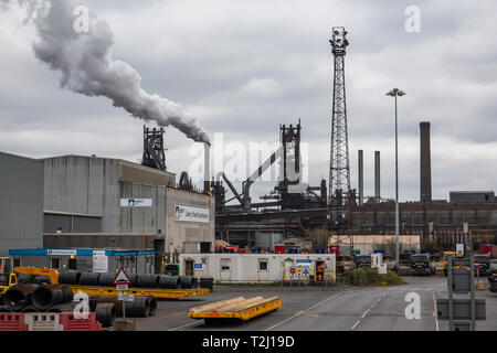 Steelworks,Angleterre,Scunthorpe (prises à partir de la voie publique) Banque D'Images