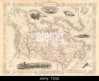 L'Amérique britannique. Montre de la Baie d'Hudson forts.Canada RAPKIN TALLIS/1851 map Banque D'Images