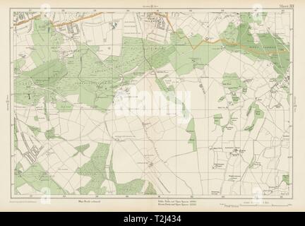 Le Selsdon EAST CROYDON West Wickham New Addington Hayes Shirley. BACON 1934 map Banque D'Images