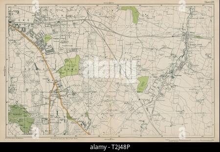 BROMLEY & ORPINGTON Hayes Petts Wood Keston St Paul's Mary Cray. BACON 1919 map Banque D'Images