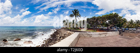 Saint Denis, Ile de la réunion - Janvier 26th, 2019 : vue panoramique sur le front de Barachois Saint Denis, La Réunion (France) Banque D'Images