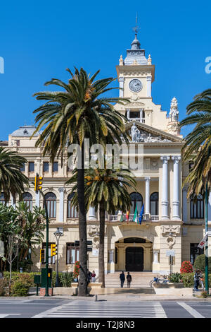 Hôtel de ville, Malaga, Andalousie, Espagne Banque D'Images