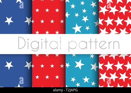 Date de l'indépendance de motif jeu de motifs de fond transparente pour papier avec masque de découpe numérique Illustration de Vecteur