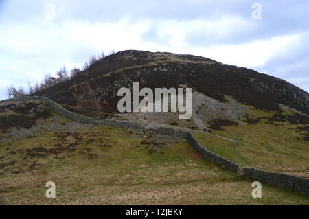 Le Wainwright Glenridding Dodd et muret de pierres sèches dans le Col ci-dessous dans le brochet Heron Parc National de Lake District, Cumbria, England, UK. Banque D'Images