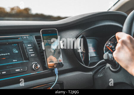 Voyage sur la route de bord de voiture Banque D'Images