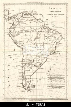 Amerique Meridionale. Carte antique de l'Amérique du Sud. BONNE vieille 1789 Banque D'Images