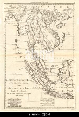 La Presqu'île de l'Inde. Indochine Sumatra Bornéo Java. BONNE vieille carte 1790 Banque D'Images