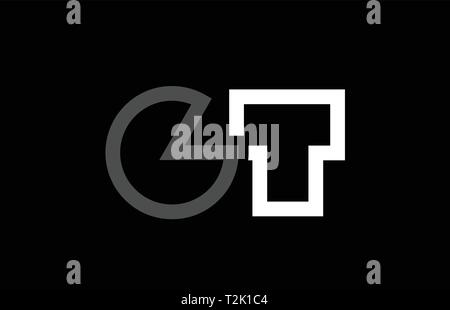 Noir Gris Blanc lettre alphabet combinaison logo gt g t design adapté pour une société ou entreprise Illustration de Vecteur