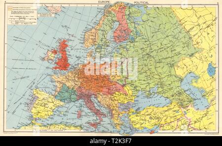 Seconde Guerre mondiale. L'Allemagne nazie de l'Europe occupés par l'axe. Carte 1942 Pologne divisée Banque D'Images