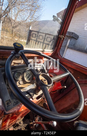 Le volant du tracteur Banque D'Images