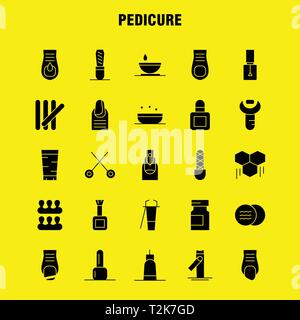 Pédicure glyphe solide Icon Pack pour les concepteurs et développeurs. Icônes de la Lotion, lotion à remous, savon, cosmétique, Beauté, cosmétique, crème, Vector Illustration de Vecteur