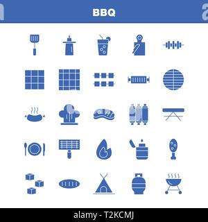 Glyphe solide barbecue Icon Pack pour les concepteurs et développeurs. Icônes de barbecue, Installations pour Barbecue, de l'alimentation, de la saucisse, verre, verre, Installations pour Barbecue, citron, Vector Illustration de Vecteur