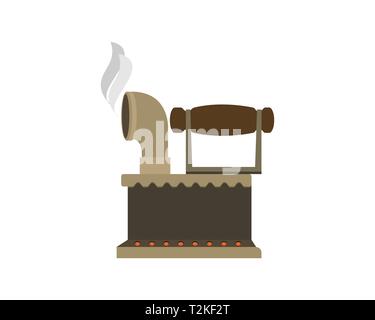 Fer à repasser vintage planche Vue de côté. Vector illustration Illustration de Vecteur