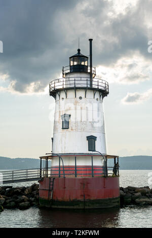 Sleepy Hollow le phare sur un temps couvert légèrement, Sleepy Hollow, New York, NY Banque D'Images