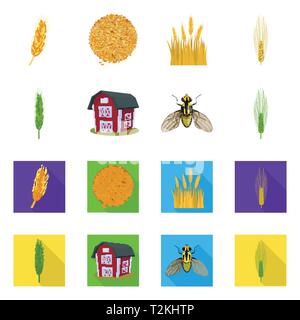 L'orge de printemps,grenier,voler,spike,graines,bâtiment,insectes,dur,Culture,hiver,industrie,lutte,farine,, pain, terre, automne, contrôle, de céréales de maïs de semence,,,arrêter,son,oreille,ailes,campagne,remise,golden,insecticide,agriculture,agriculture,plantes,seigle blé,maïs,grain,récolte,ferme,,champ,set,icône,,illustration,collection,isolé,design,graphisme,élément vecteur vecteurs,signer , Illustration de Vecteur
