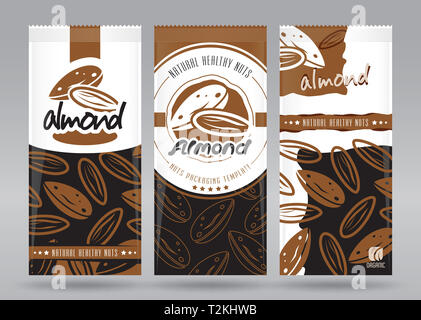 Jeu de l'emballage d'amande Banque D'Images