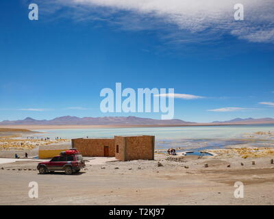 UYUNI, BO - CIRCA OCT 2018 - Termas de Polques, hot springs, dans l'altiplano andin de la Bolivie, de l'Amérique du Sud Banque D'Images