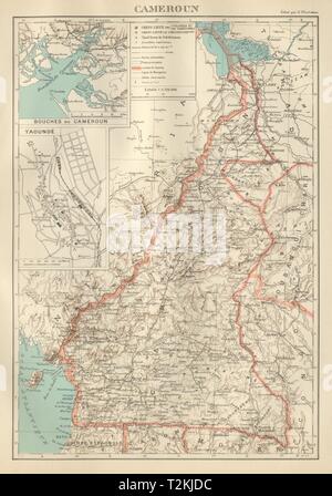 Cameroun COLONIAL/Cameroun. Plan de Yaoundé. Afrique équatoriale française 1931 map Banque D'Images