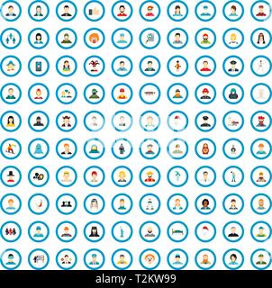 100 personne icons set dans un style plat pour tout modèle vector illustration Illustration de Vecteur