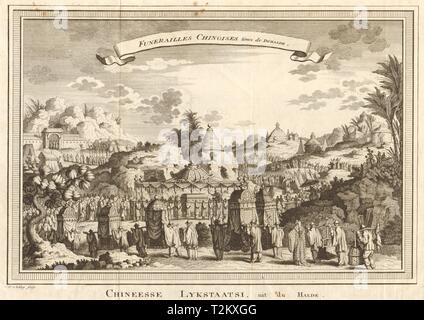 'Funérailles Chinoises". La Chine. Un salon funéraire chinois. SCHLEY 1749 old print Banque D'Images