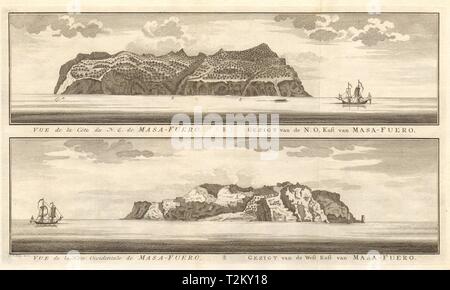 L'Île Alejandro Selkirk profil, Juan Fernandez, le Chili. Mas Afuera. SCHLEY 1757 Banque D'Images