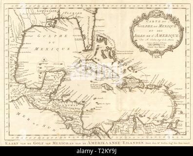 Carte du golfe du Mexique et des Isles de l'Amérique". BELLIN/SCHLEY 1762 map Banque D'Images