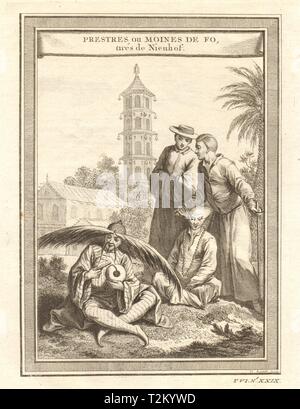 'Prestres ou moines de Fo'. La Chine. Les prêtres ou les moines bouddhistes. 1748 Nieuhof Banque D'Images