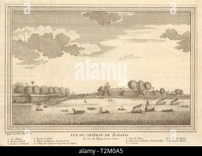 "Vue du château de Batavia'. Château. Indes néerlandaises. Jakarta, Indonésie 1761 Banque D'Images