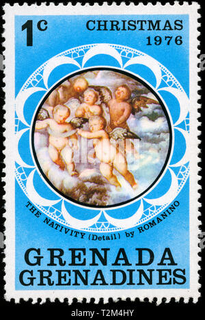 Timbre-poste de Grenade Grenadines dans la série Noël 1976 Banque D'Images