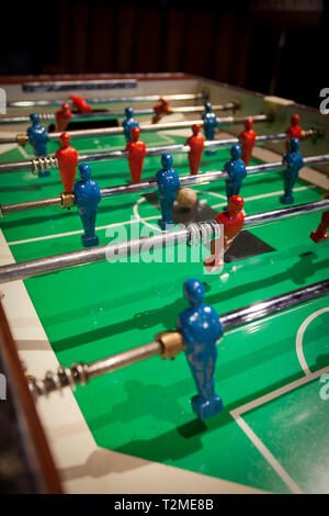 Table football soccer intérieur Banque D'Images