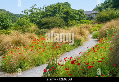 Maison jardin, Buckland Monachorum, Devon Banque D'Images