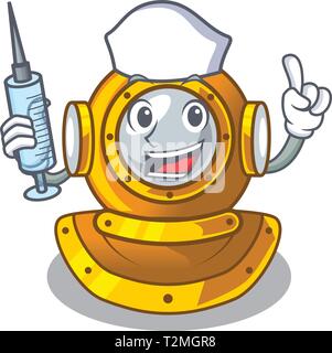 Plongée casque infirmier isolé dans le cartoon vector illustration Illustration de Vecteur