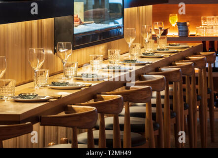 Vue de l'intérieur du restaurant 5 Avenida Palma de Majorque, Baleares, Espagne le 2 avril 2019 Banque D'Images