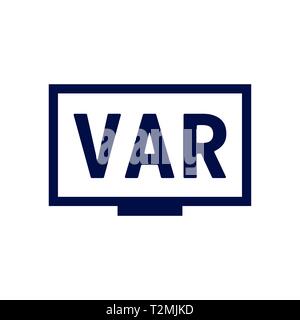 VAR, arbitre assistant vidéo icône pour le soccer ou le match de football. Illustration de Vecteur