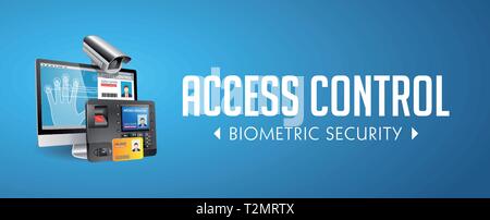 Système de contrôle d'accès - zones d'alarme - système de sécurité - bannière site web concept Illustration de Vecteur