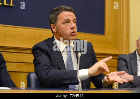 Rome, Italie. 06Th avr, 2019. Dans photo Matteo Renzi : Crédit Photo Agency indépendante/Alamy Live News Banque D'Images