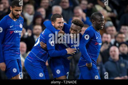 Londres, Royaume-Uni. 06Th avr, 2019. Au cours de la Premier League match entre Chelsea et le Brighton and Hove Albion à Stamford Bridge, Londres, Angleterre le 3 avril 2019. Photo par Andy Rowland. Crédit : Andrew Rowland/Alamy Live News Banque D'Images