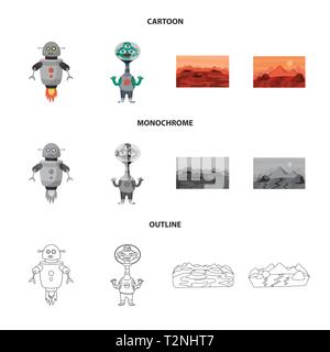 ,Robot,exotiques,mars,surface,programme,astronaute planète,avenir,fantasy, cyborg,mignon,android,pierre,kidnapper,mécanique,rouge,mutant,innovation,mythe,desert,metal,comète,créature extraterrestre,sauvage,machine,mission,halloween,astronomie,la colonisation,technologie,espace,ciel,galaxie univers,voyages,,science,cosmic,set,icône,,illustration,collection,isolé,design,graphisme,élément vecteur vecteurs,signer , Illustration de Vecteur