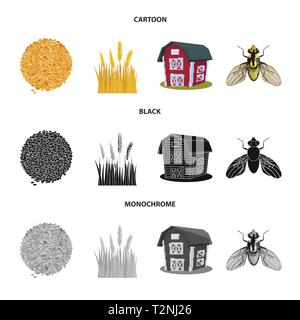 Printemps,grenier,voler,graines,insectes,bâtiment,spike,orge,Culture,industrie,ravageur, pain, terre, automne, contrôle, maïs,céréales,ailes,stop,campagne,remise,or,insecticide,killer,,rural,mûrs,chalet,la faune,avoine seigle,agriculture,agriculture,plant de blé,maïs,grain,récolte,ferme,,champ,set,icône,,illustration,collection,isolé,design,graphisme,élément vecteur vecteurs,signer , Illustration de Vecteur