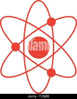 Atom est une petite molécule, Mignon mignon petit personnage icône plate, physique et chimie vector illustration Illustration de Vecteur