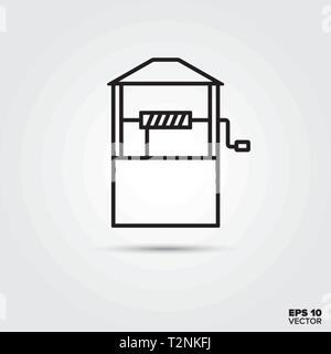 L'icône de la ligne bien. Vecteur EPS 10 symbole de jardinage. Illustration de Vecteur