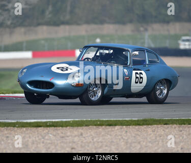 Bristol Mallory, Niall Murray, Jaguar E-Type, protections, HSCC, Trophée de la saison, samedi, 30 mars 2019, le circuit de Donington Park, course, CJM Photo Banque D'Images