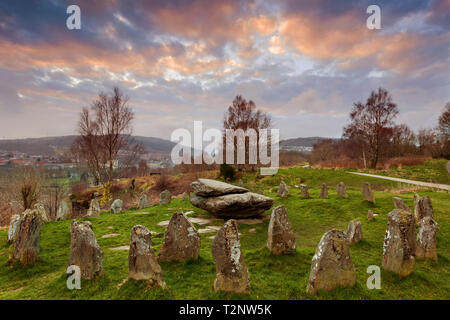 Gorsedd ancienne, pierres, Pontypridd, Pays de Galles, Royaume-Uni Banque D'Images
