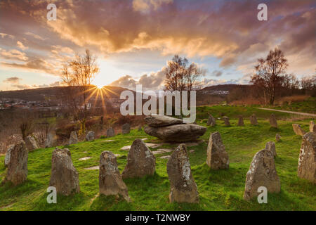 Gorsedd ancienne, pierres, Pontypridd, Pays de Galles, Royaume-Uni Banque D'Images