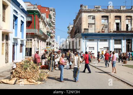 La Havane - Le 26 février : Les Cubains shop dans la rue le 26 février 2011 à La Havane, Cuba. Les marchés de producteurs sont très populaires à Cuba même dans les grandes villes d Banque D'Images