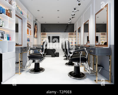 3D render of man barber shop Banque D'Images