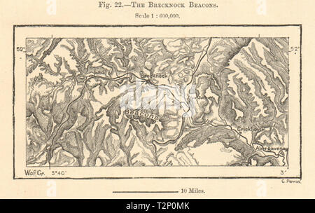 Jacques foyer ou Brecon Beacons. Abergavenny Abergavenny. Powys. Croquis 1885 Banque D'Images